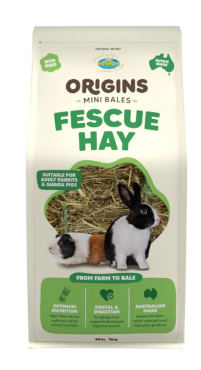 Vetafarm Origins Fescue Hay Mini Bale 1kg