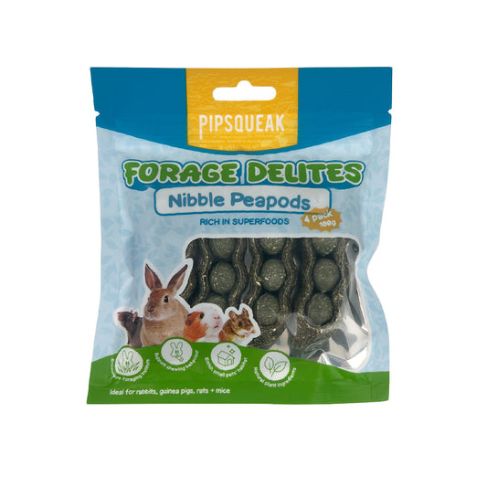 PIPSQUEAK Forage Delites Nibble Pea Pods 4 Pack