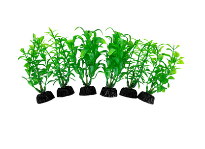 Aqua Care Aquarium Decoration Plant Green 3 Size Options(6 pack per bag)