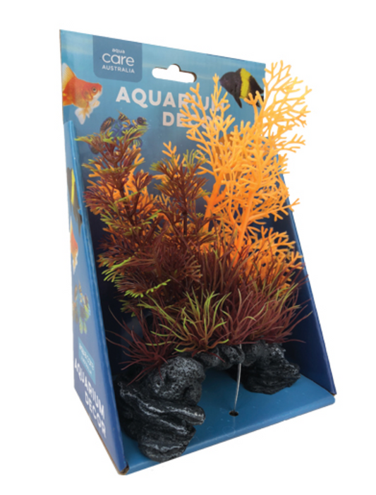 Aqua Care Aquarium Decoration Plant Planted Rock