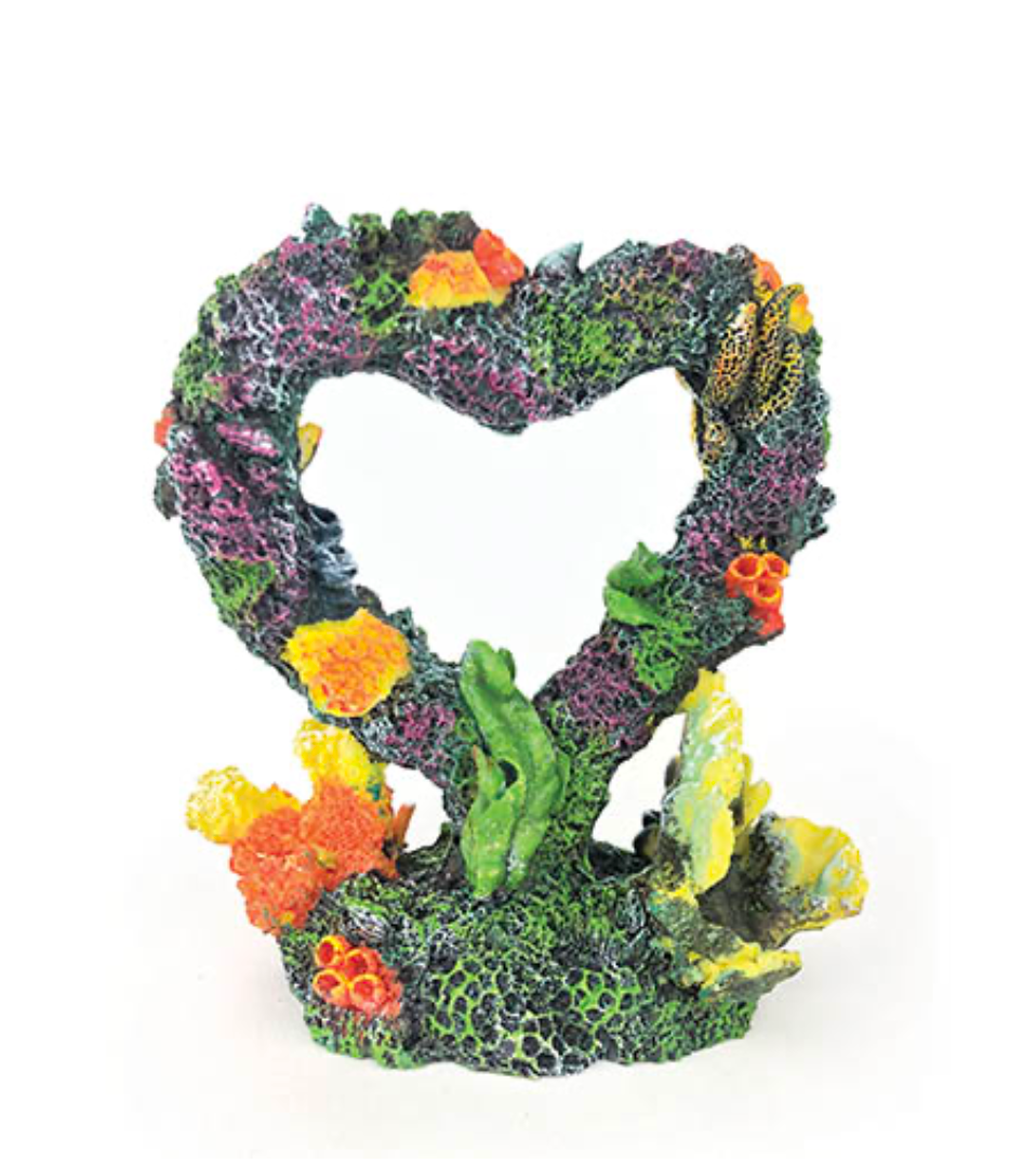Aqua Care Aquarium Decoration Ornament Heart Shaped Coral 15CM
