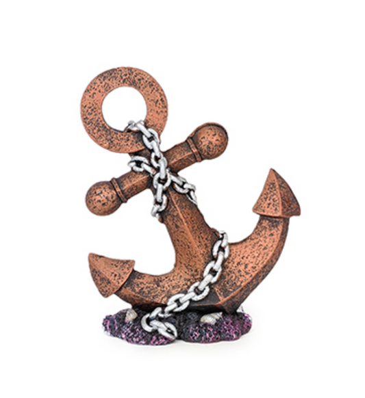 Aqua Care Aquarium Decoration Ornament Anchor With Chain