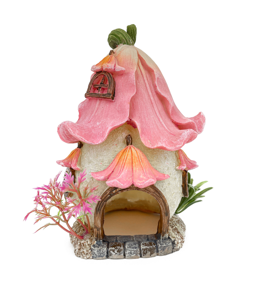 Aqua Care Aquarium Decoration Ornament House With Flower Roof