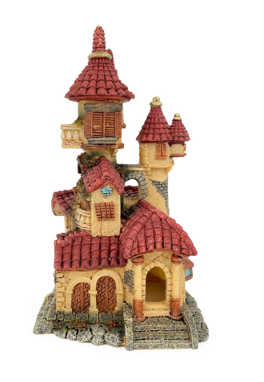 Aqua Care Aquarium Decoration Ornament Tall House With Red Roof