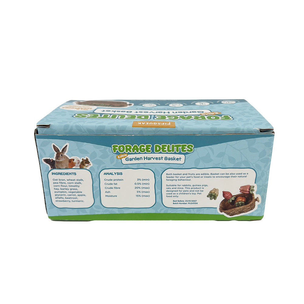 PIPSQUEAK Forage Delites Garden Harvest Basket&Fruits