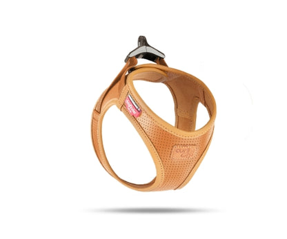 CURLI DOG HARNESS APPLE LEATHER BROWN 6 Sizes available (Personalised Available for your Pets )