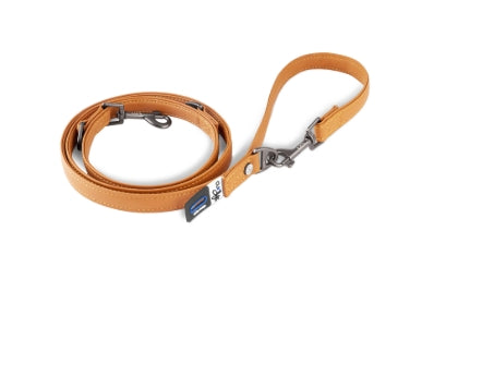 CURLI DOG LEASH APPLE LEATHER ADJUSTABLE BROWN Two Sizes Available (Personalised Available for your Pets )
