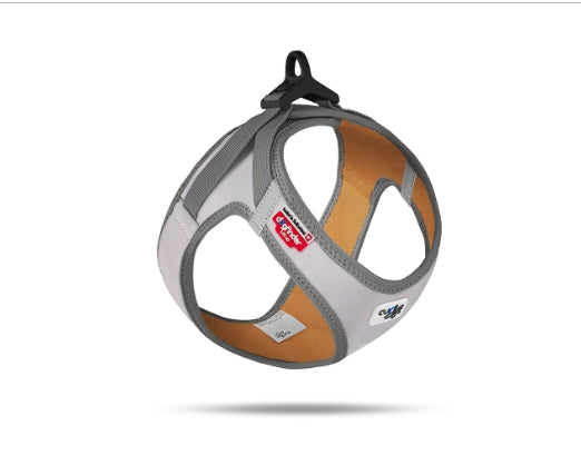 CURLI DOG HARNESS GLOW CURLI CLASP VEST REFLECTIVE GRAY 3XS (Personalised Available for your Pets )