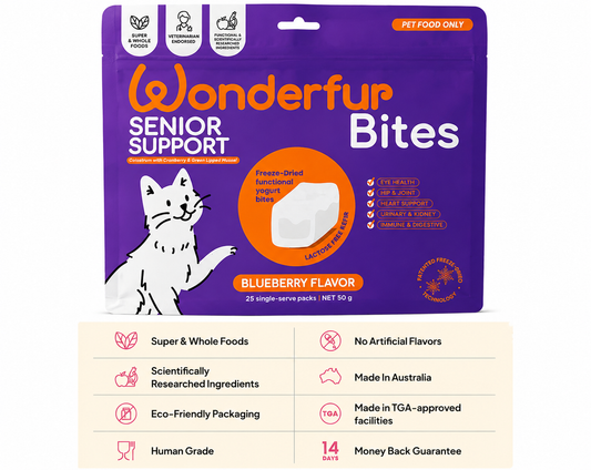 Bites Senior Support Cat Probiotic Yogurt Freeze Dried Chews 25 Single Serve Per Pack