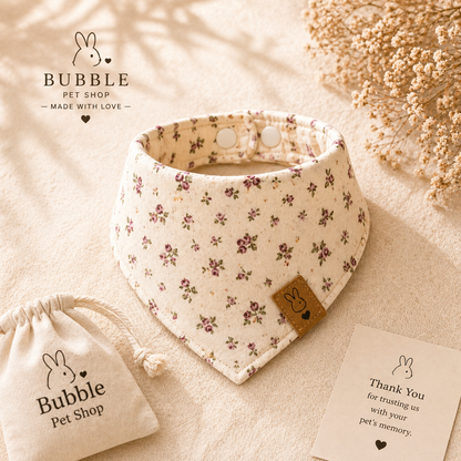 Custom Pet Bandana – Soft Cotton Linen, Adjustable Snap, Stylish Dog & Cat Scarf