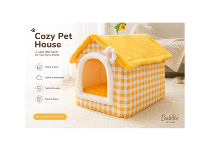 Foldable Dog House Pet Cat Bed Winter Dog Villa Sleep Kennel Removable Nest Warm Enclosed Cave Sofa Pets Supplies
