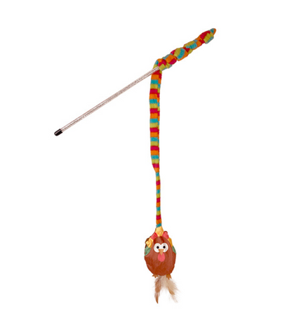 CATTITUDE CAT TOY WHISKER WORKOUT TIM TURKEY TEASE WAND