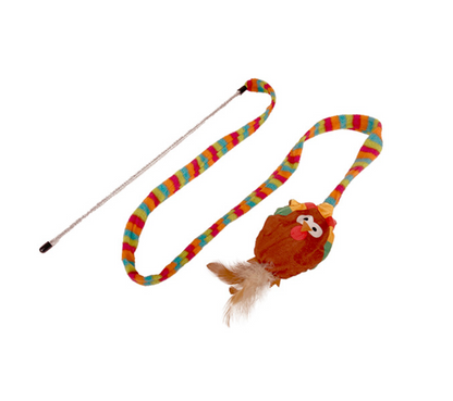 CATTITUDE CAT TOY WHISKER WORKOUT TIM TURKEY TEASE WAND