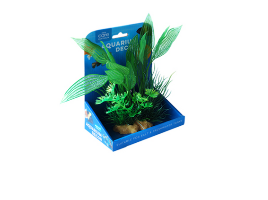 AQUA CARE AQUARIUM DECOR PLANT RESIN BASE 20CM