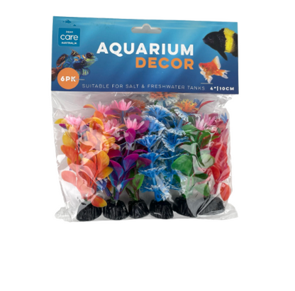 AQUA CARE AQUARIUM DECOR PLANT MULTI COLOUR SML (6PACK)