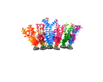 AQUA CARE AQUARIUM DECOR PLANT MULTI COLOUR SML (6PACK)