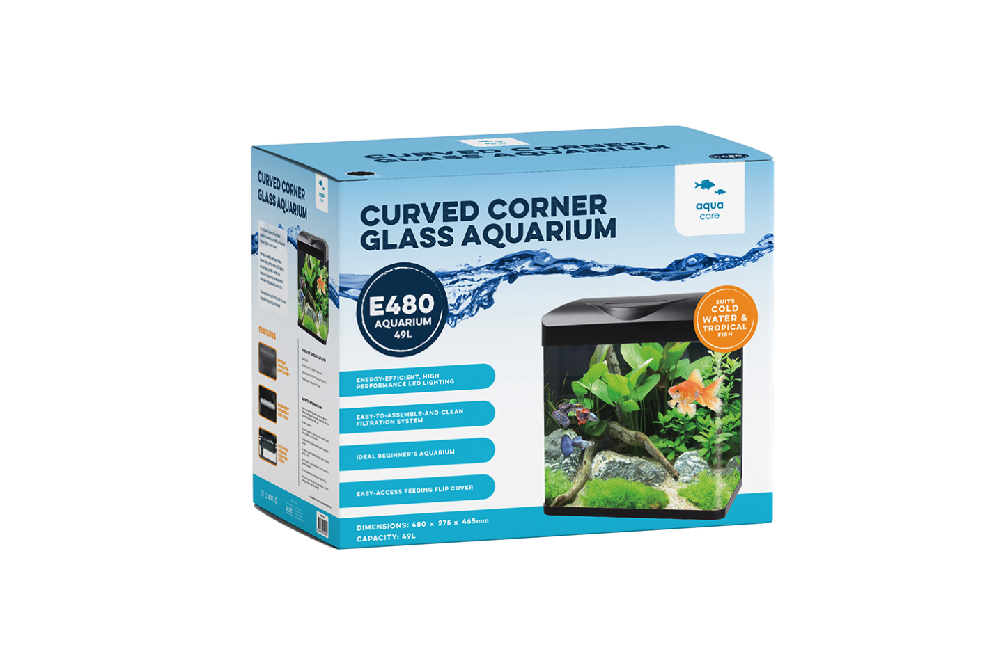 Aqua Care Aqua Care E-Series All in One Glass Curved Corner 4 Sizes available