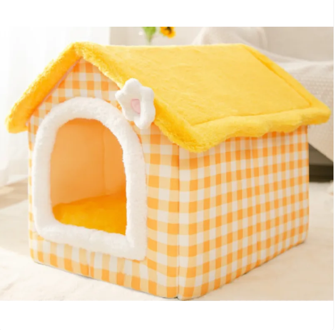 Foldable Dog House Pet Cat Bed Winter Dog Villa Sleep Kennel Removable Nest Warm Enclosed Cave Sofa Pets Supplies