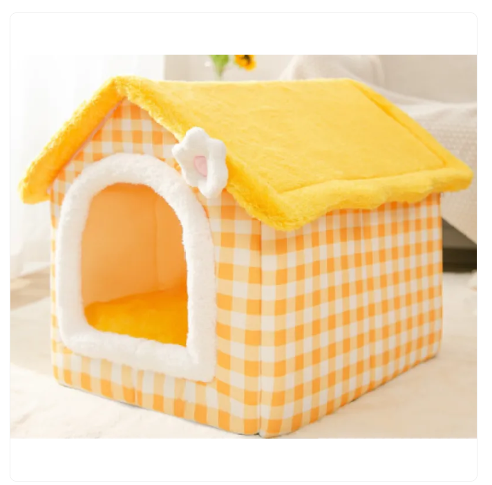 Foldable Dog House Pet Cat Bed Winter Dog Villa Sleep Kennel Removable Nest Warm Enclosed Cave Sofa Pets Supplies