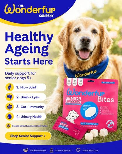 Bites Senior Support Dog Probiotic Yogurt Freeze Dried Chews 25 Single Serve Per Pack