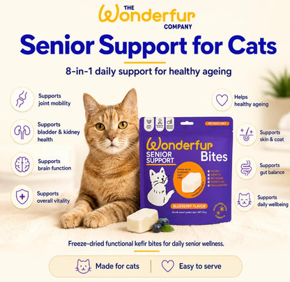 Bites Senior Support Cat Probiotic Yogurt Freeze Dried Chews 25 Single Serve Per Pack