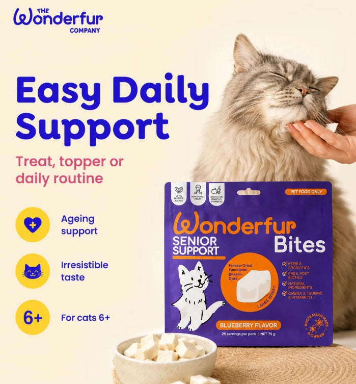 Bites Senior Support Cat Probiotic Yogurt Freeze Dried Chews 25 Single Serve Per Pack