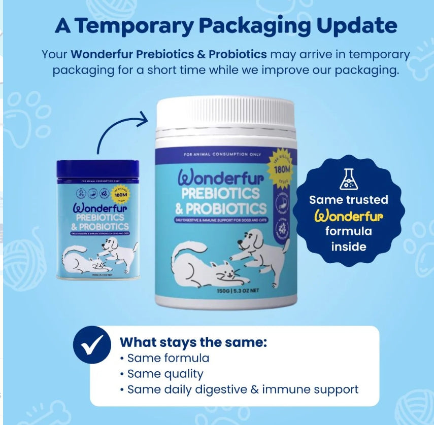 Wonderfur Prebiotics & Probiotics for Dogs and Cats 150g