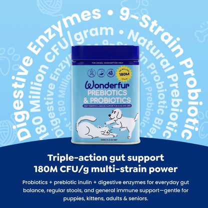 Wonderfur Prebiotics & Probiotics for Dogs and Cats 150g