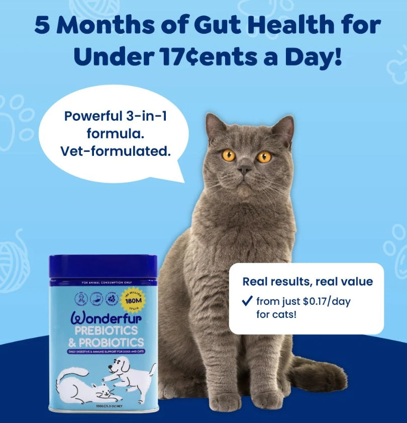 Wonderfur Prebiotics & Probiotics for Dogs and Cats 150g