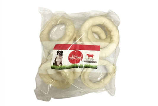 IT'S TREAT TIME DOG RAWHIDE RING 120CM 10 per bag