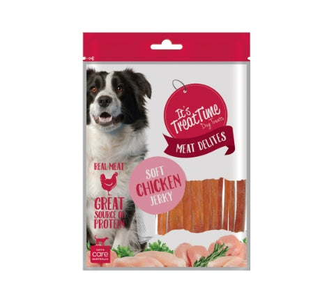 IT'S TREAT TIME DOG CHICKEN JERKY SOFT STRIP Two Sizes Available